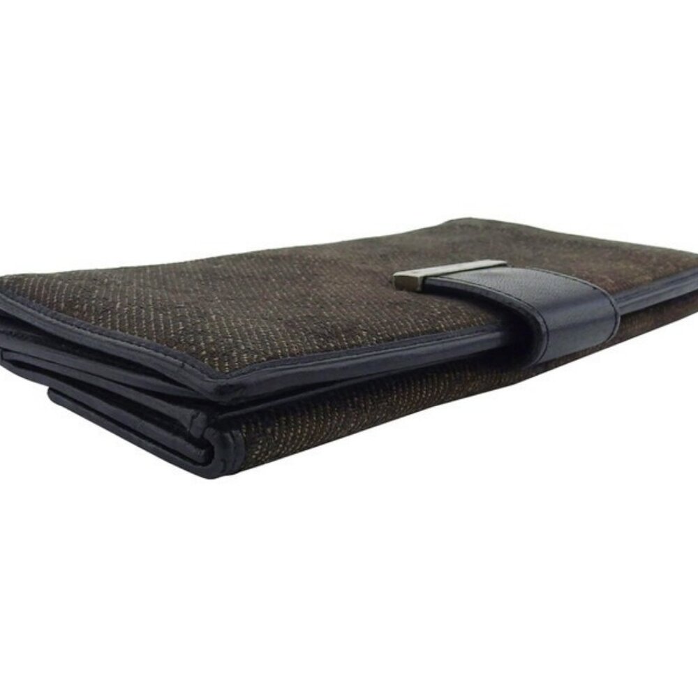 GUCCI Long Wallet GG Canvas Gray Canvas x Leather Authentic Used - Picture 4 of 11